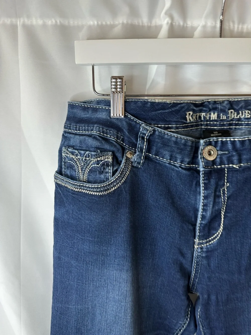 Rhythm & Blues Women's Boot Cut Jeans - Dark Blue - Picture 3 of 11